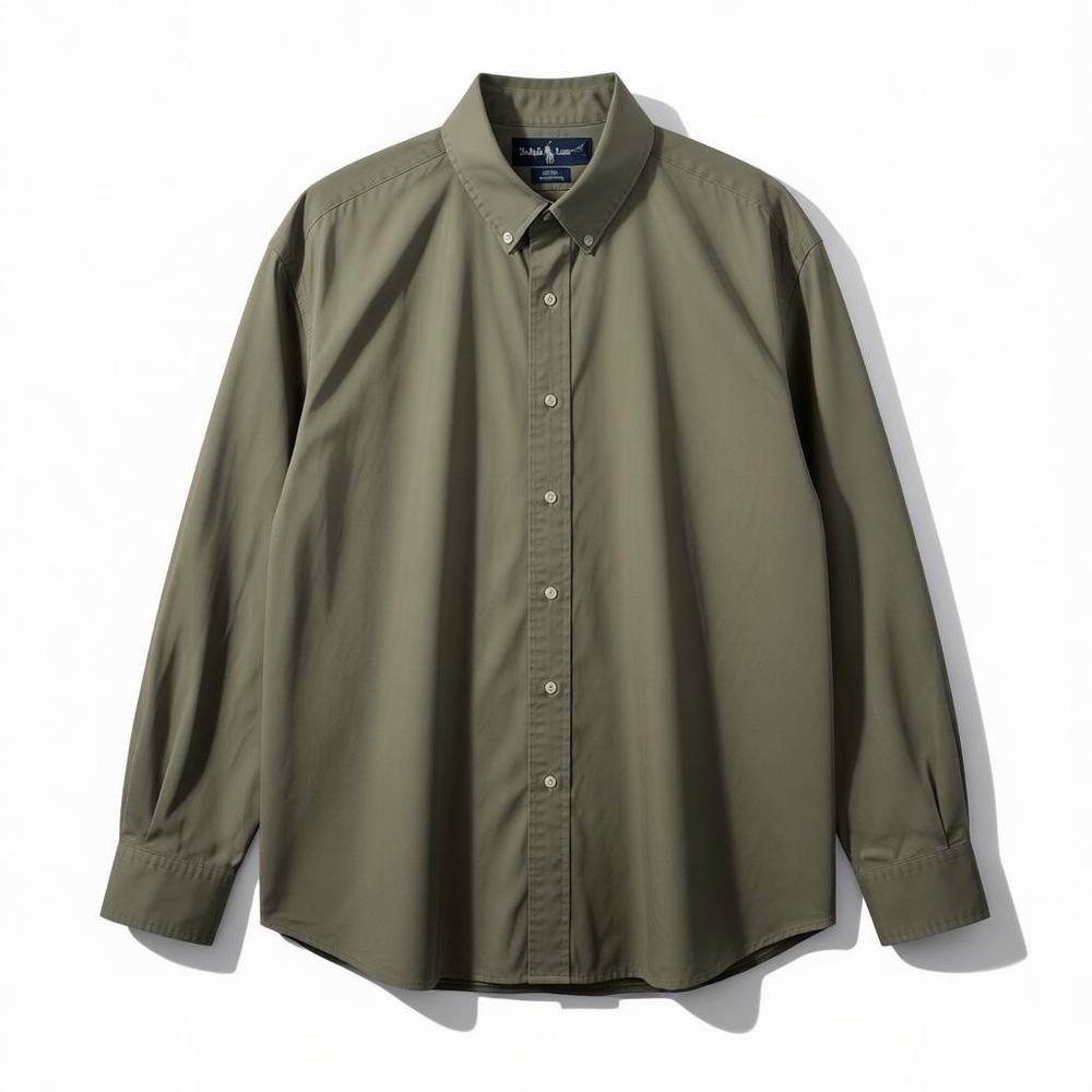 Ralph Lauren Blake Men's Button Down Shirt Men L Khaki Green Long Sleeve - Picture 3 of 11